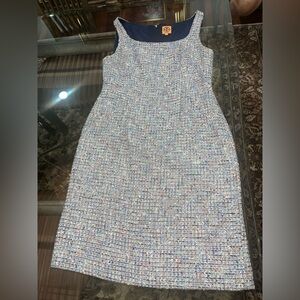 Tory Burch Emma Knotted Sleeveless Tweed Dress